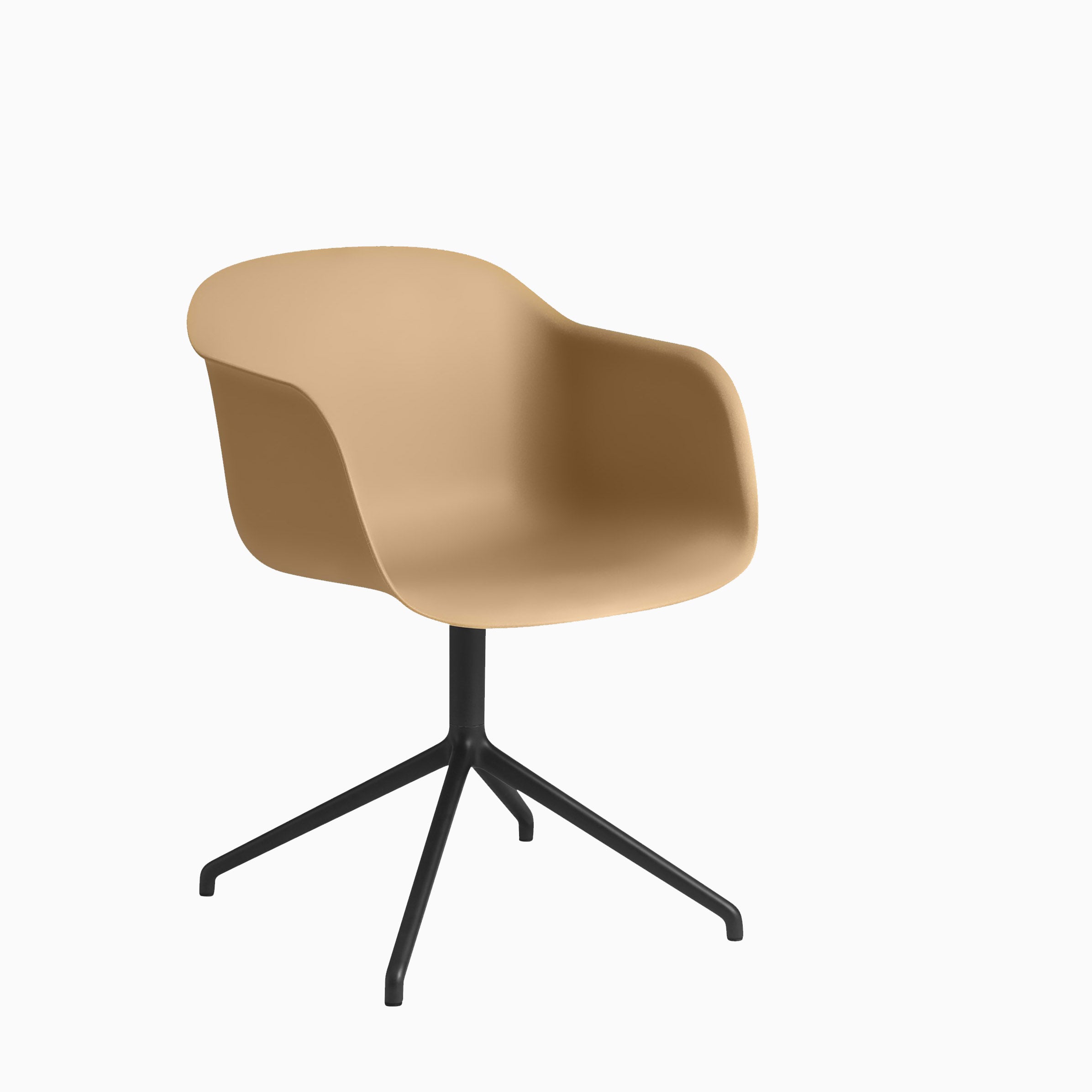 Muuto Fiber Armchair Swivel Base Ochre Black Base