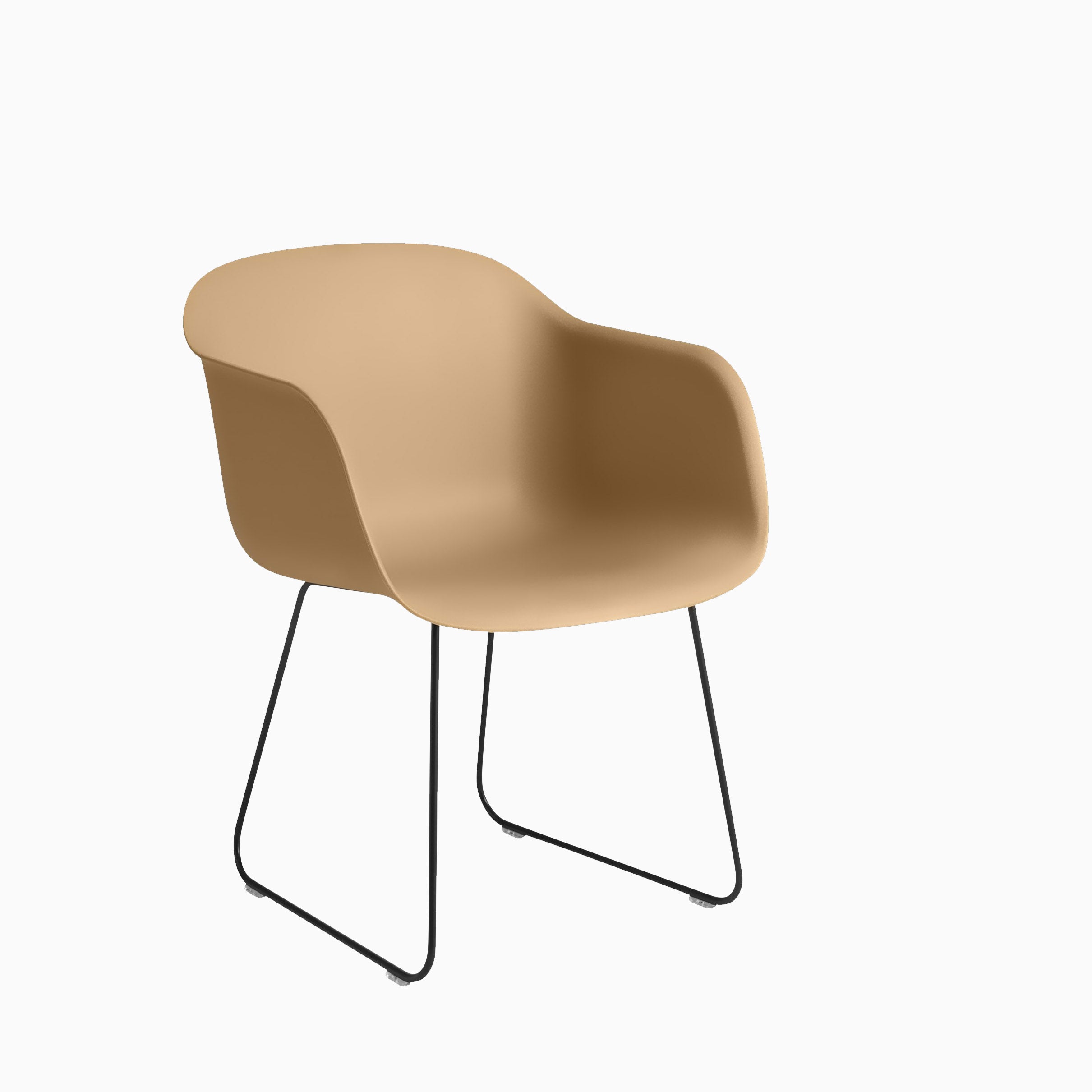 Muuto Fiber Armchair Sled Base Ochre Black