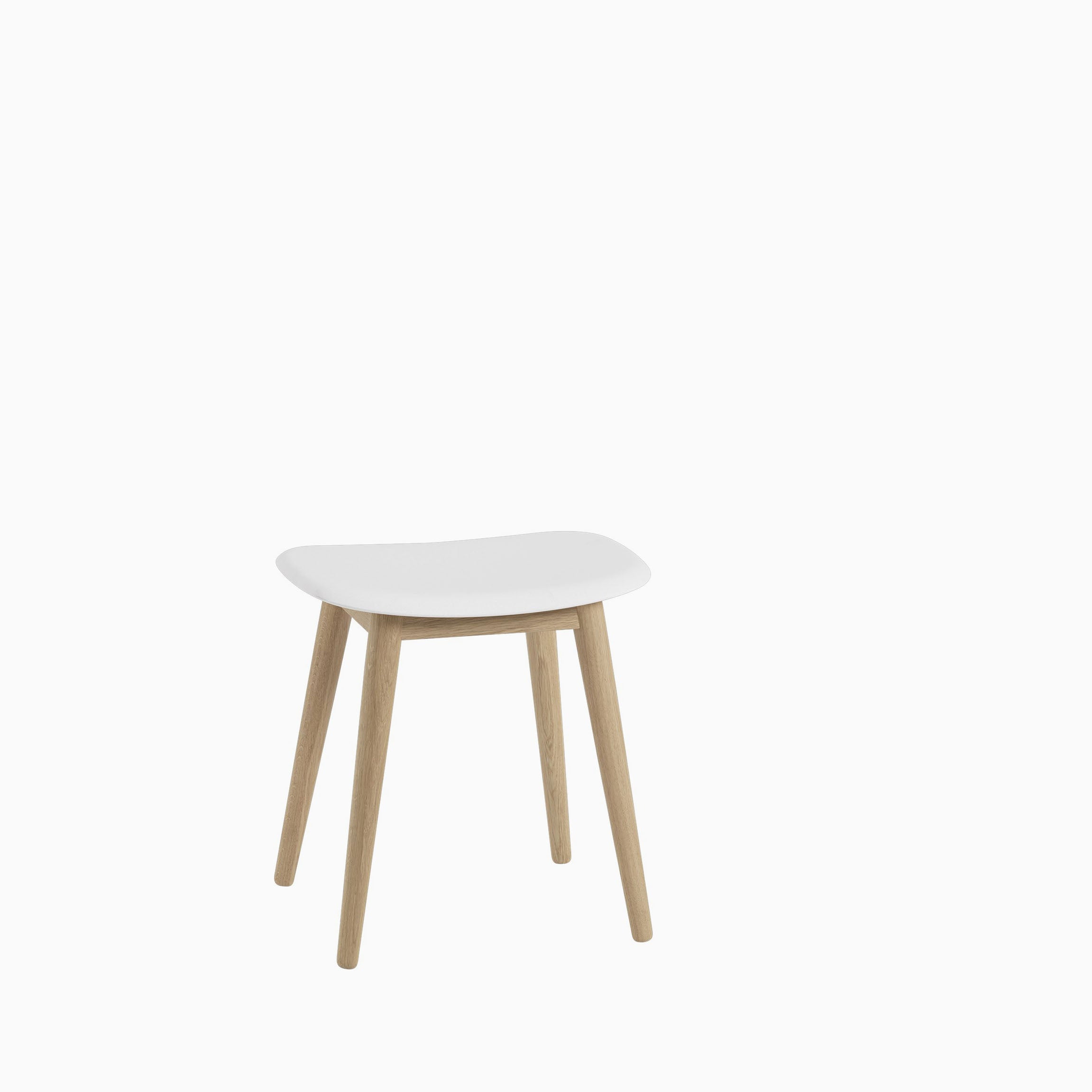 Muuto Fiber Stool Oak Wood Base White