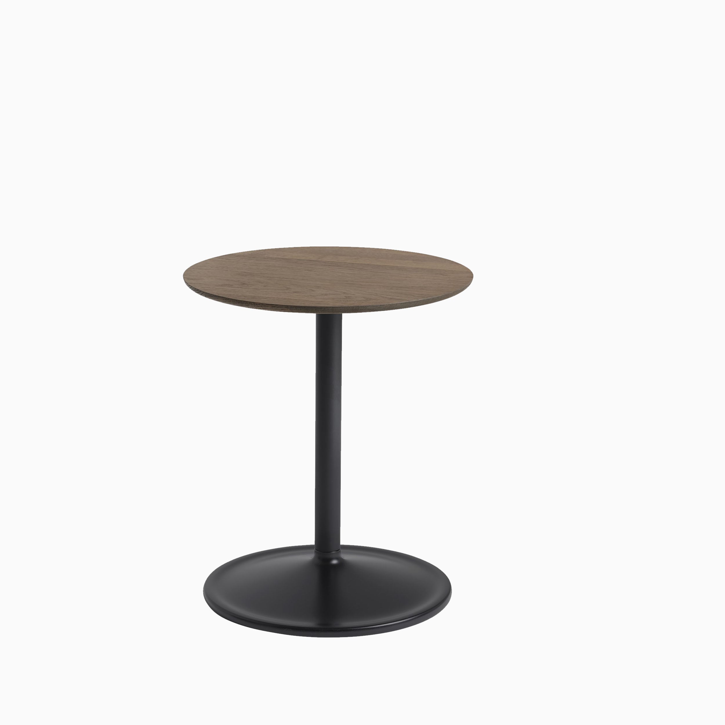 Muuto Soft Side Table H48cm D41cm Smoked Oak Black