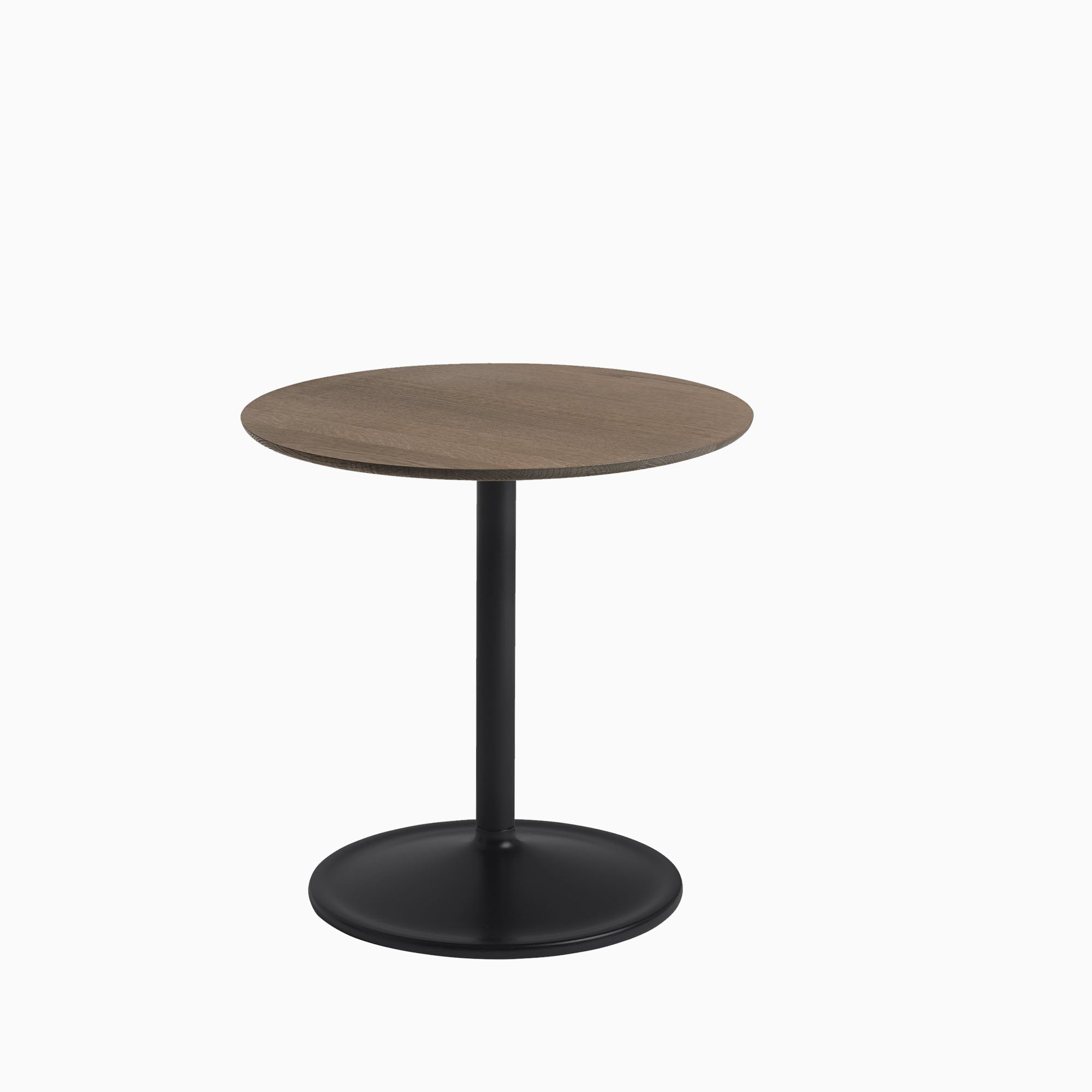 Muuto Soft Side Table H48cm D48cm Smoked Oak Black