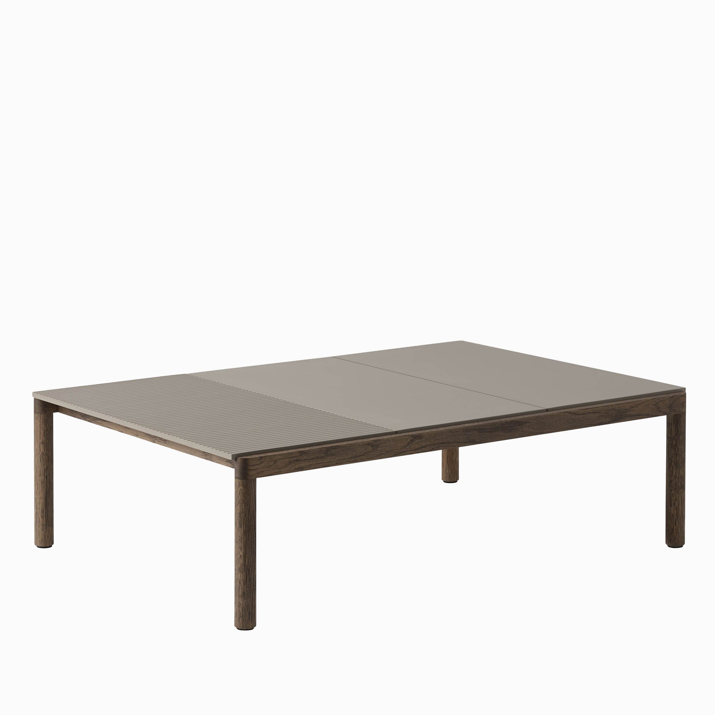 Muuto Couple Table 2 Plain 1 Wavy Taupe Dark Oiled Oak
