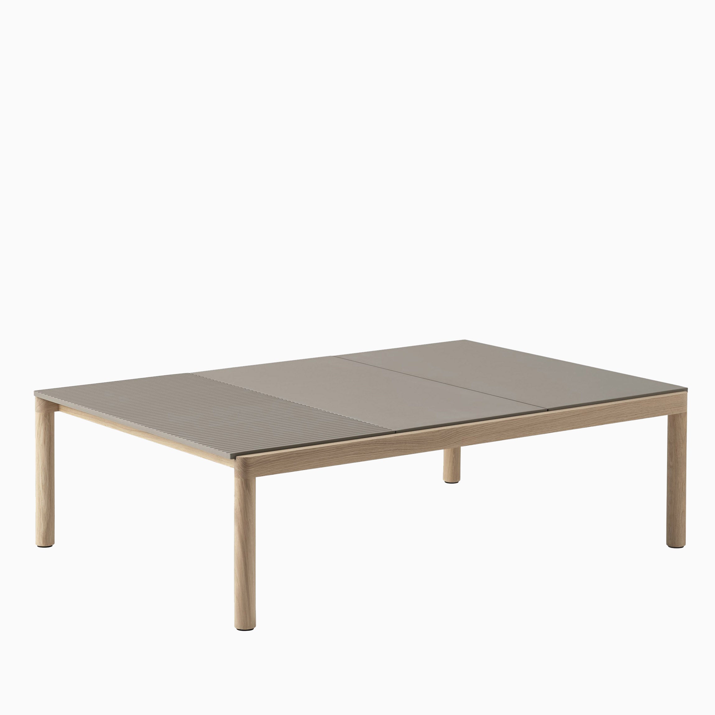 Muuto Couple Table 2 Plain 1 Wavy Taupe Oiled Oak