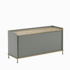 Muuto Enfold Sideboard Low Dusty Green with Oak Top Side View