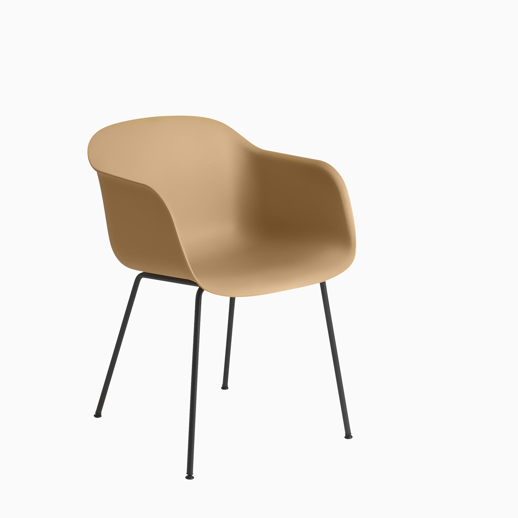 Muuto Fiber Armchair Tube Base Ochre Black