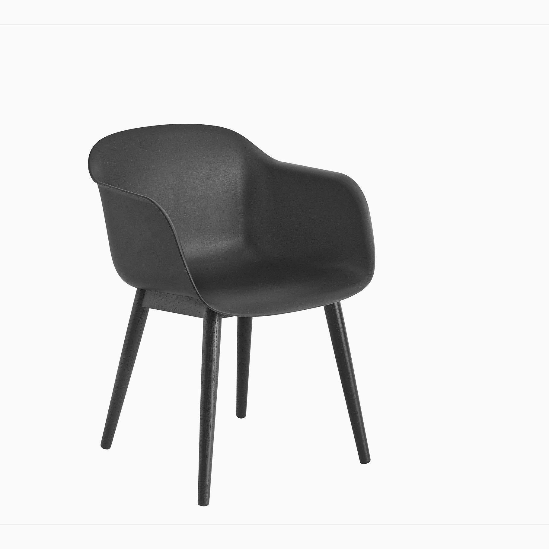 Muuto Fiber Armchair Wood Base Black