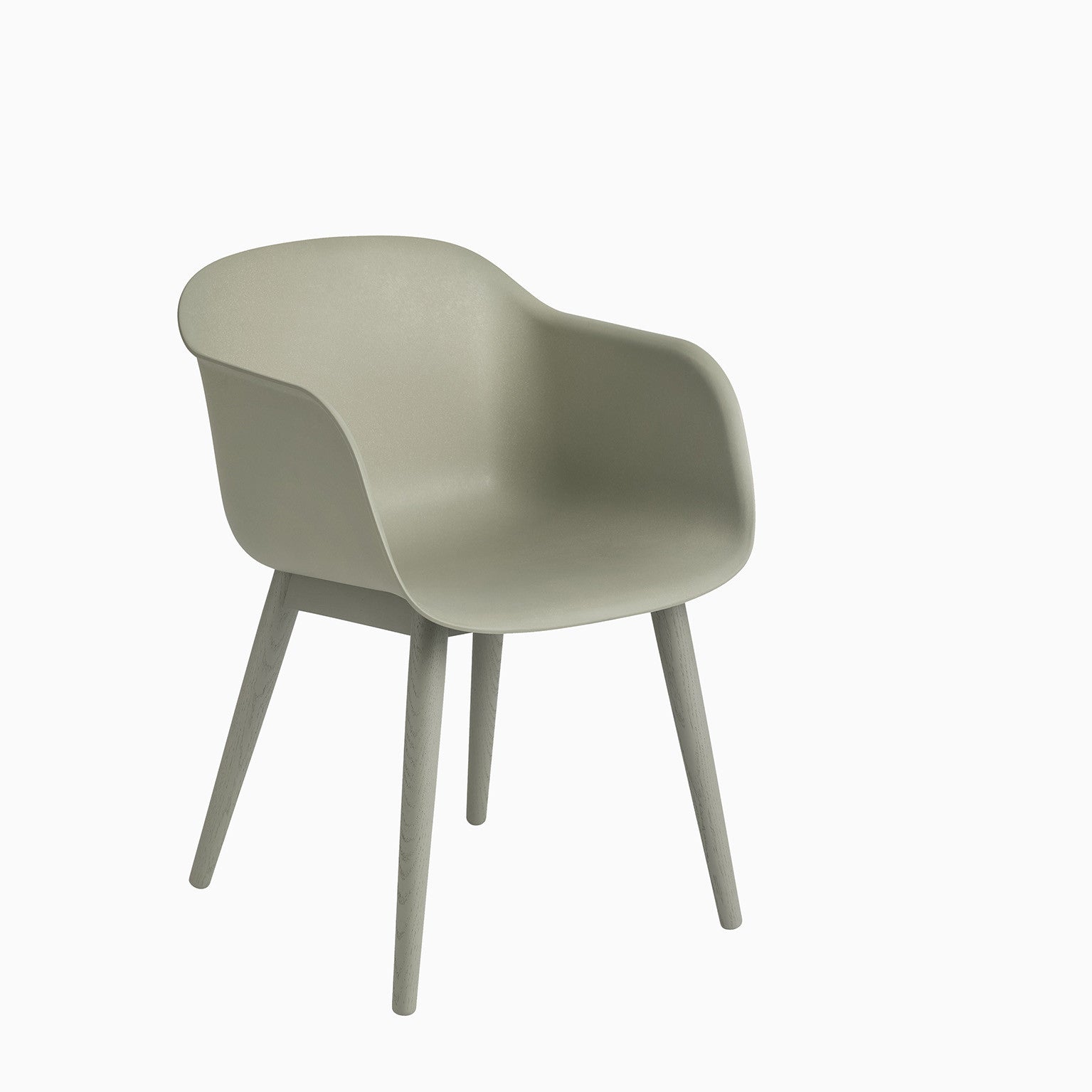 Muuto Fiber Armchair Wood Base Dusty Green