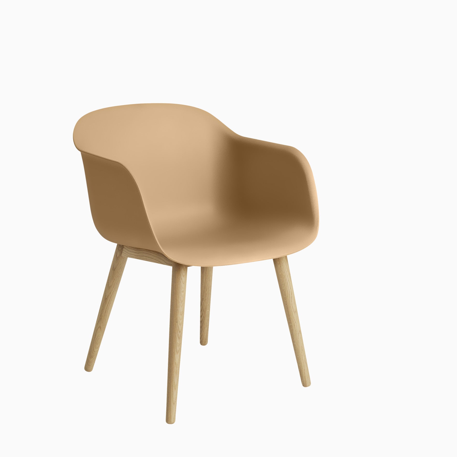Muuto Fiber Armchair Wood Base Ochre / Oak