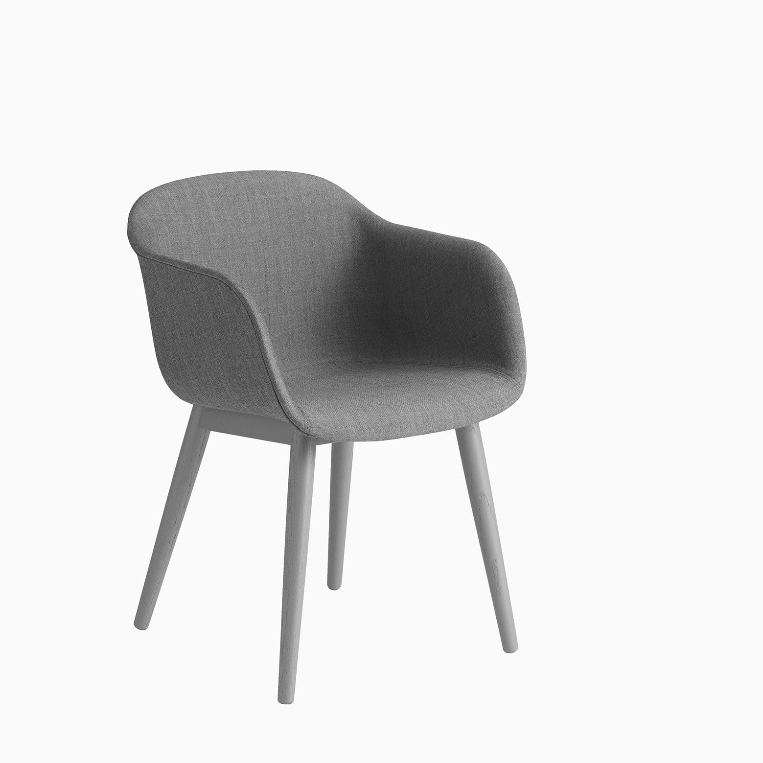 Muuto Fiber Armchair Wood Base Remix 133 Grey