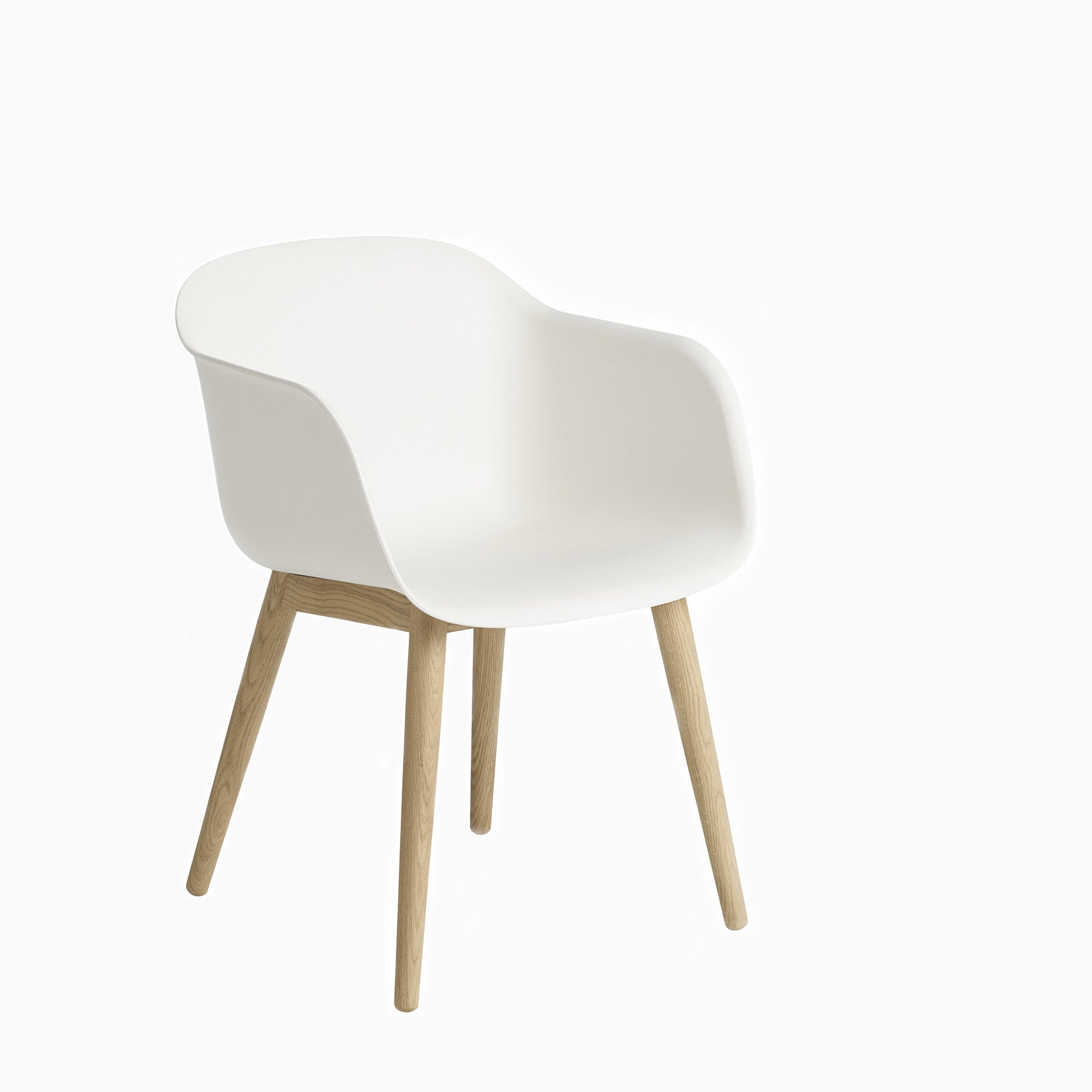 Muuto Fiber Armchair Wood Base Oak White