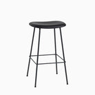 Muuto Fiber Bart Stool Tube Base Black Leather