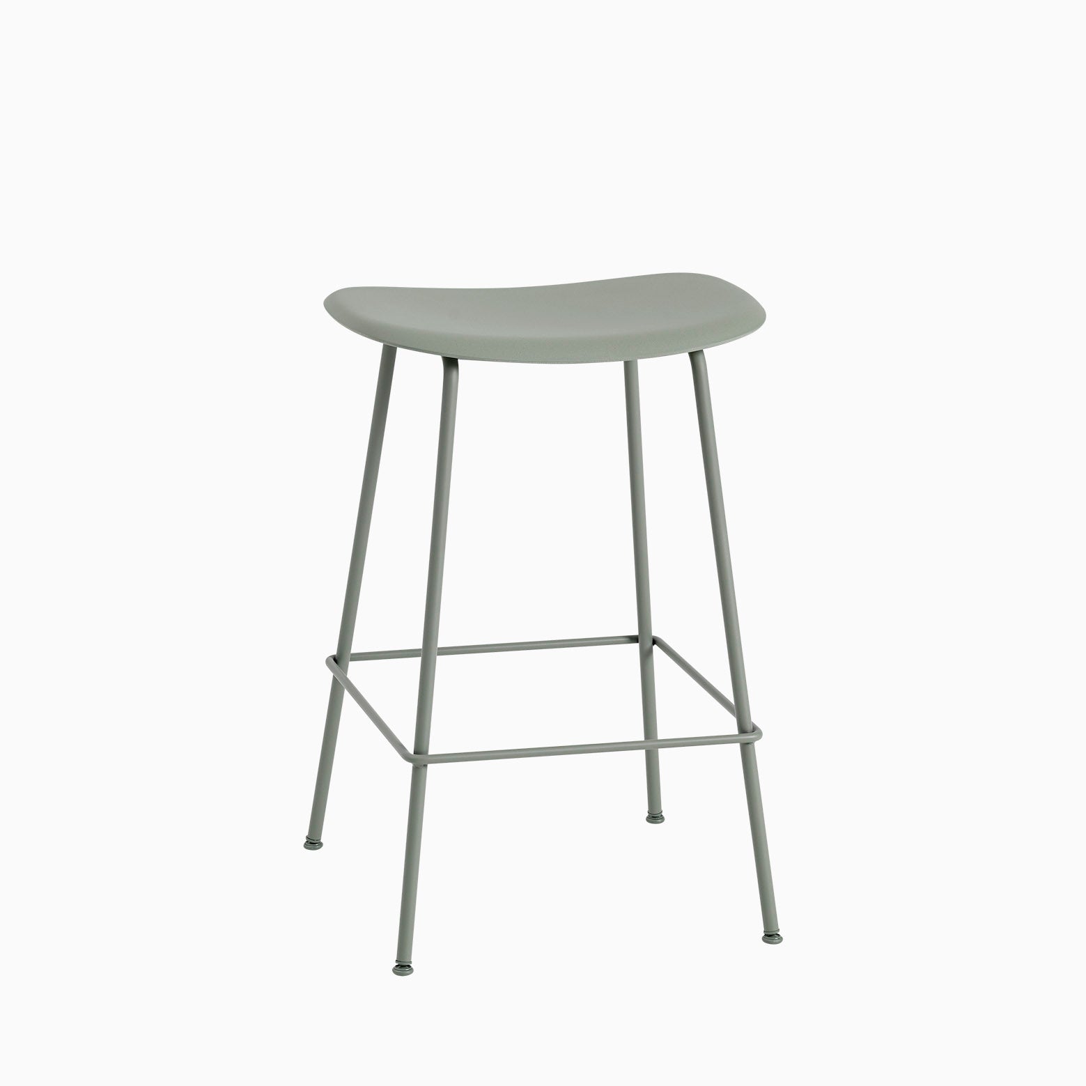Muuto Fiber Bar Stool Tube Base Dusty Green