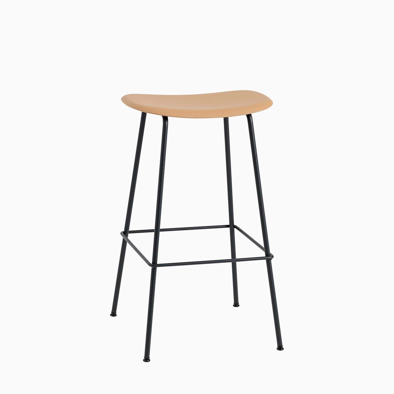 Muuto Fiber Bar Stool Tube Base Ochre Black
