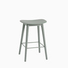 Muuto Fiber Bar Stool Wood Base Dusty Green