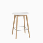 Muuto Fiber Bar Stool Wood Base White