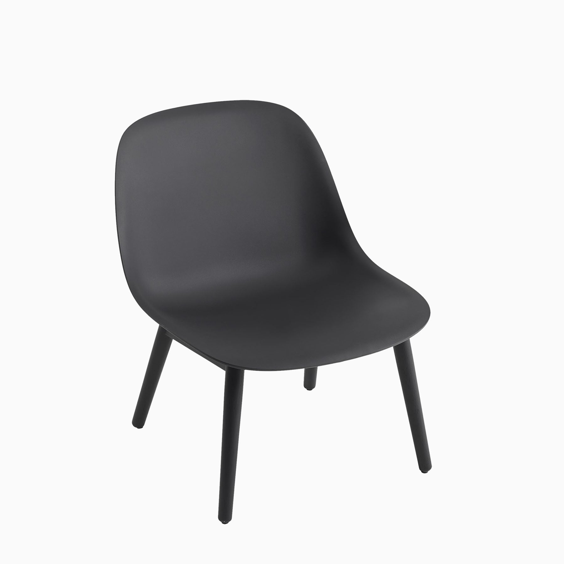 Muuto Fiber Lounge Chair Wood Base Black