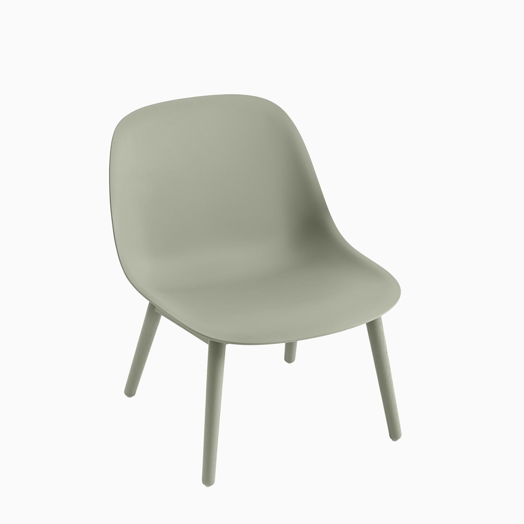 Muuto Fiber Lounge Chair Wood Base Dusty Green