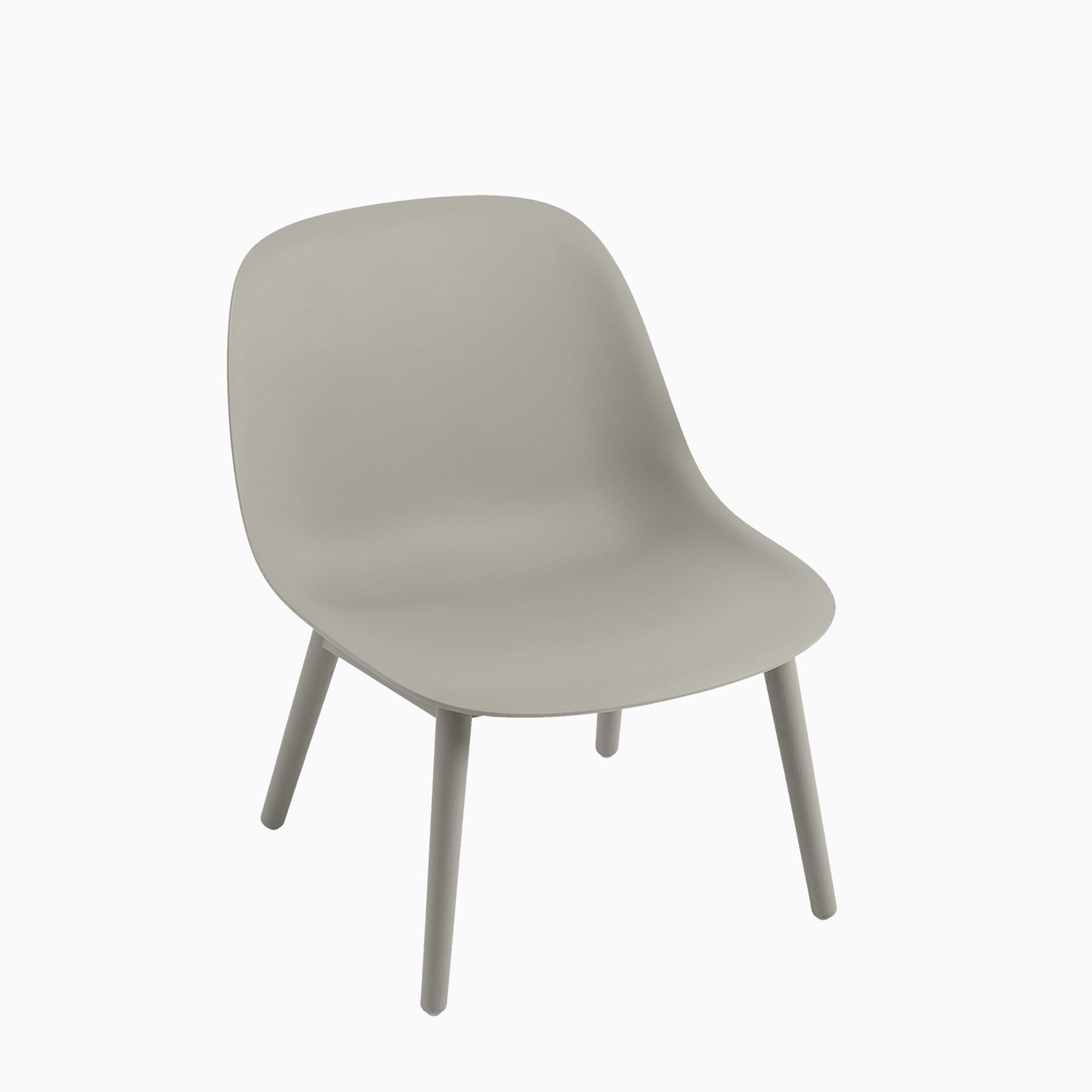 Muuto Fiber Lounge Chair Wood Base Grey
