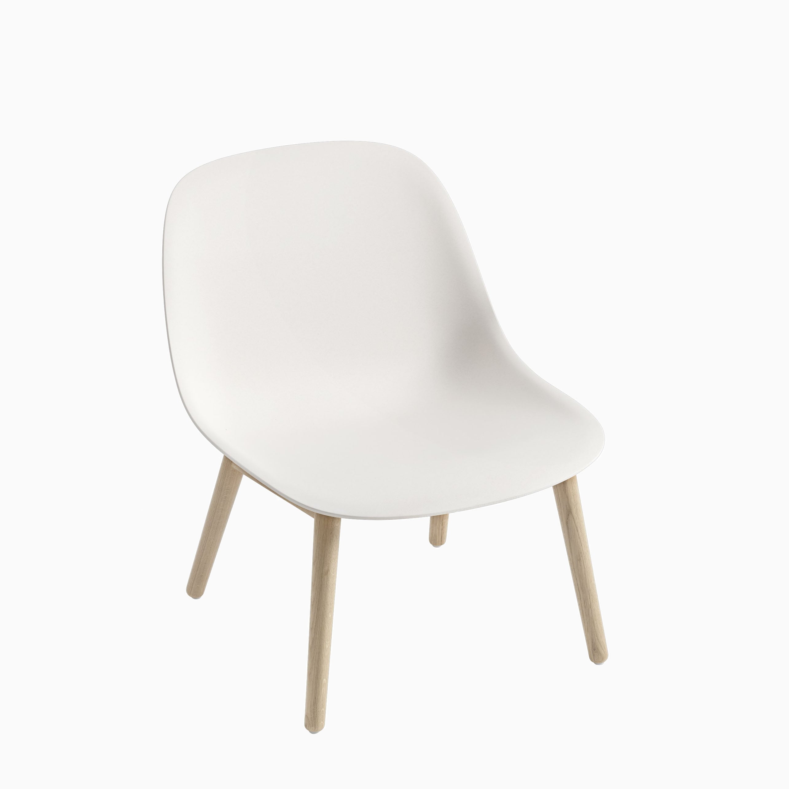 Muuto Fiber Lounge Chair Wood Base White