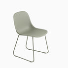 Muuto Fiber Side Chair Sled Base Dusty Green