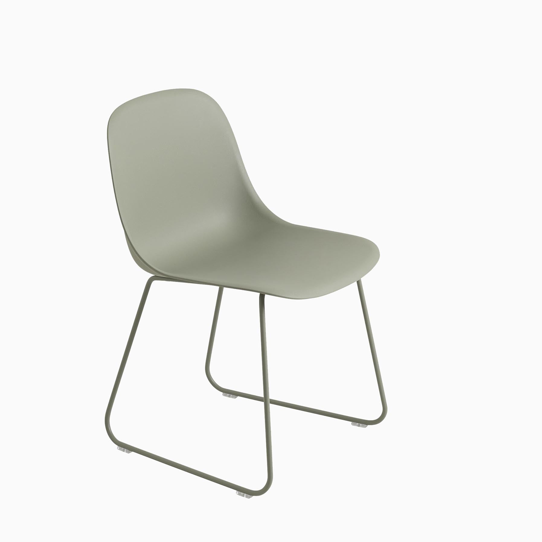 Muuto Fiber Side Chair Sled Base Dusty Green