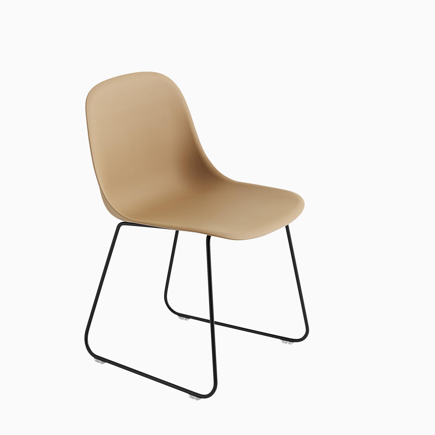 Muuto Fiber Side Chair Sled Base Ochre Black
