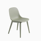Muuto Fiber Chair Wood Base Dusty Green