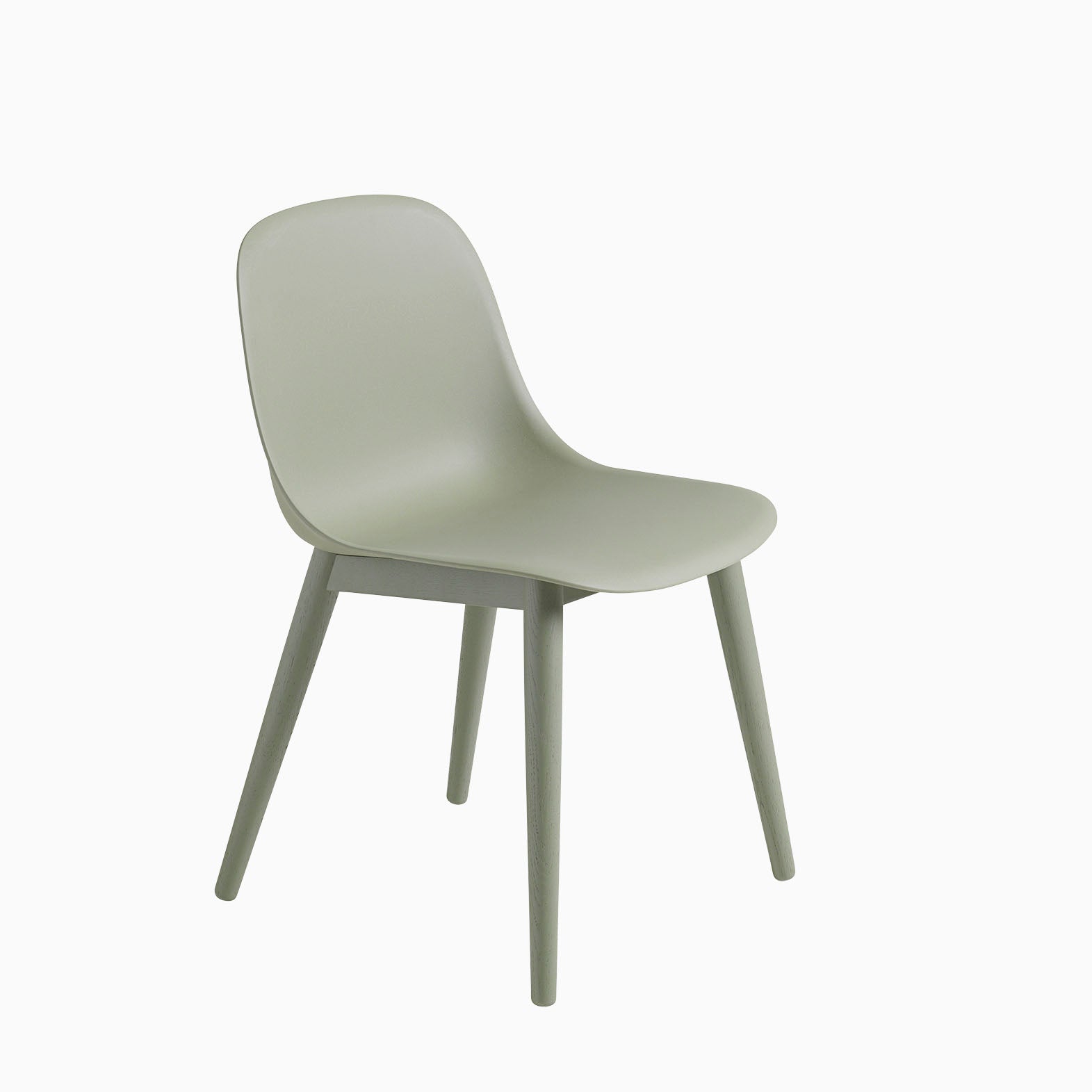 Muuto Fiber Chair Wood Base Dusty Green