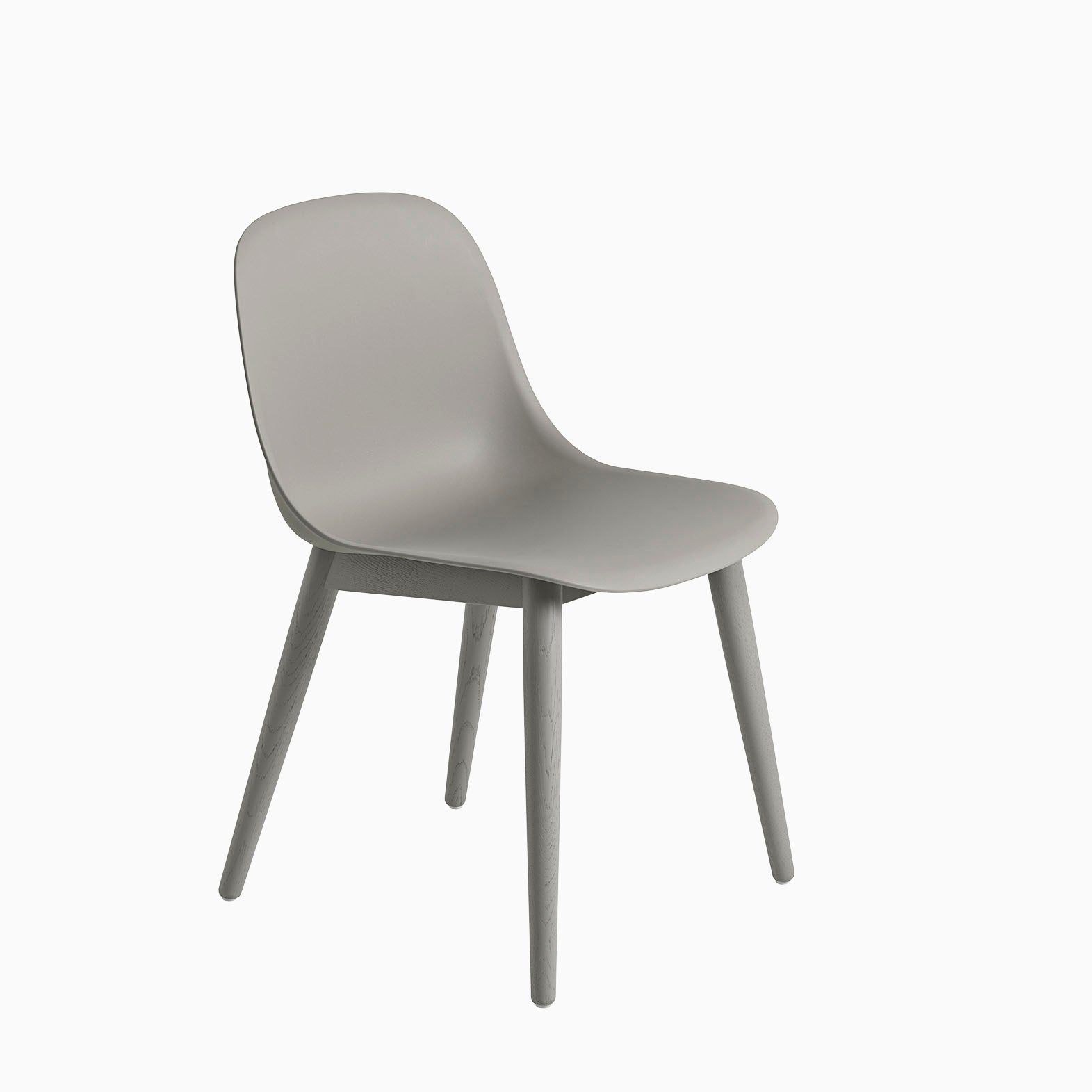 Muuto Fiber Side Chair Wood Base Grey
