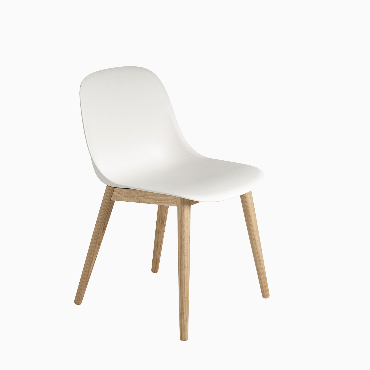 Muuto Fiber Side Chair Wood Base White Oak