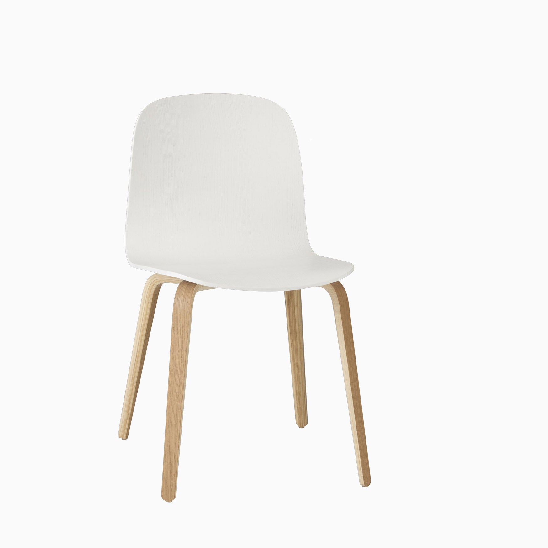 Muuto Visu Chair Wood Base White With Oak Legs