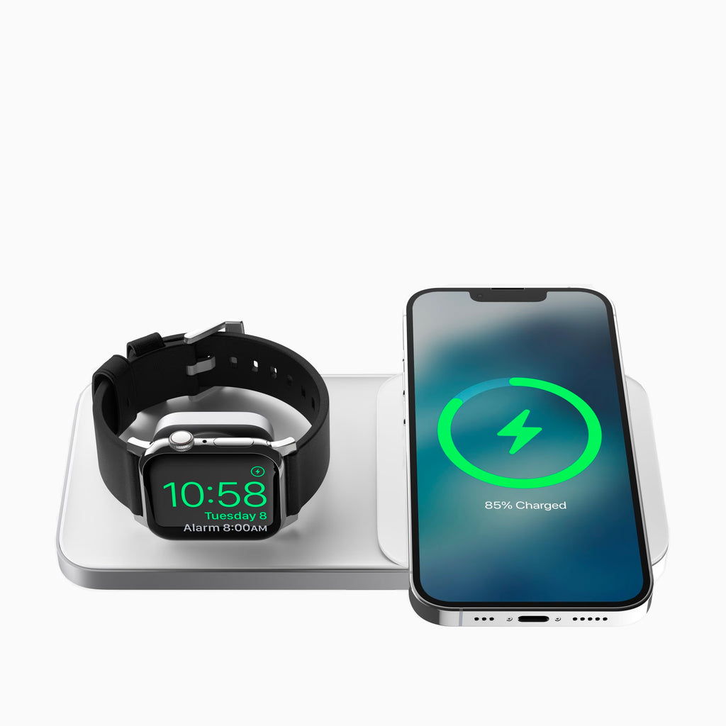 Nomad Base One Max Magsafe and Apple Watch Charger Silver