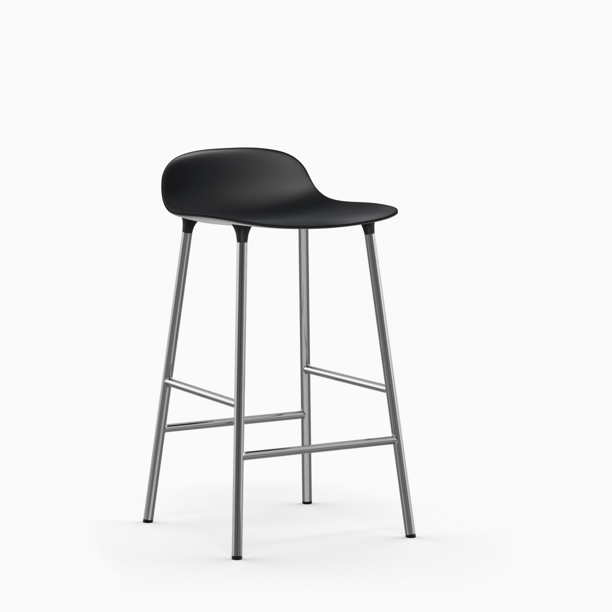 Normann Copenhagen Form Bar Stool 65cm Chrome Black