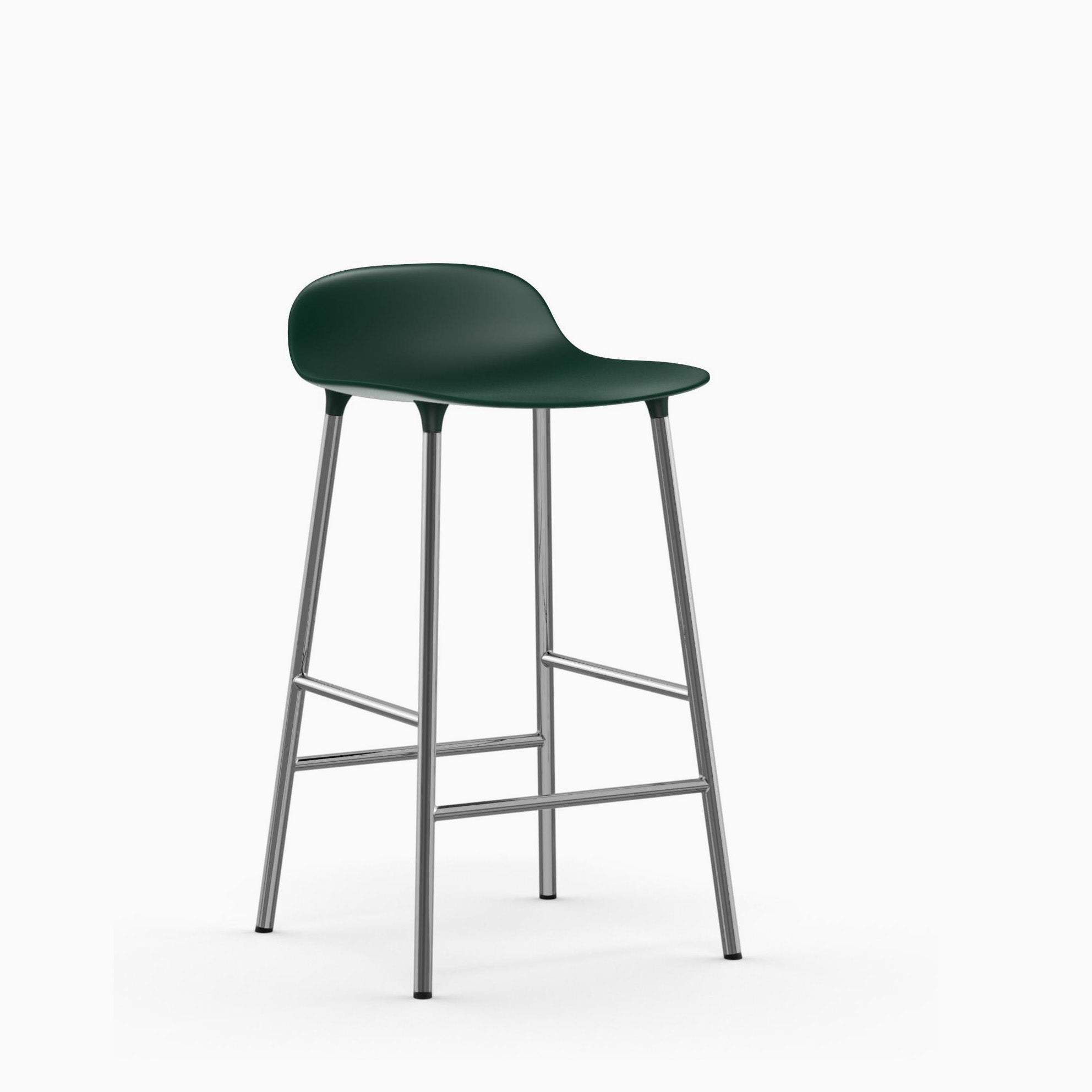 Normann Copenhagen Form Bar Stool 65cm Chrome Green