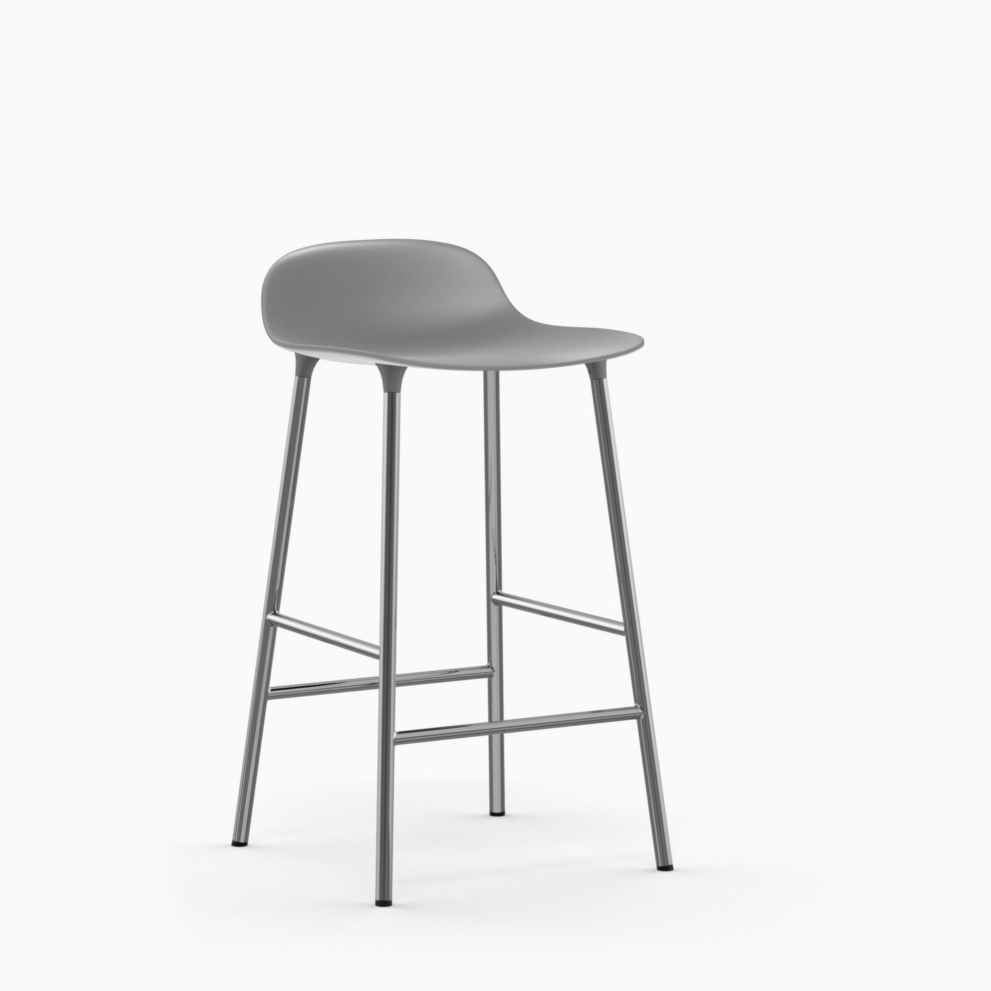 Normann Copenhagen Form Bar Stool 65cm Chrome Grey