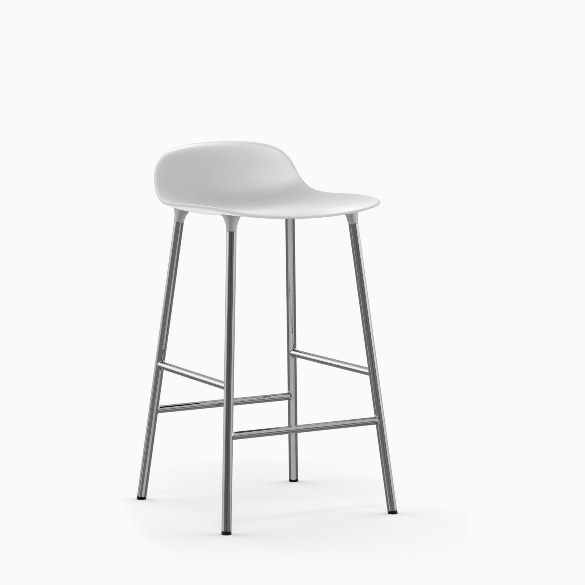 Normann Copenhagen Form Bar Stool 65cm Chrome White