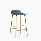 Normann Copenhagen Form Bar Stool 65cm Brass Blue