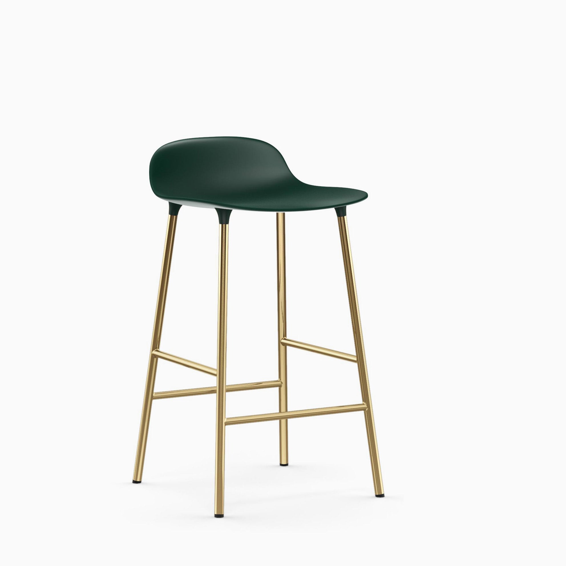 Normann Copenhagen Form Bar Stool 65cm Brass Green