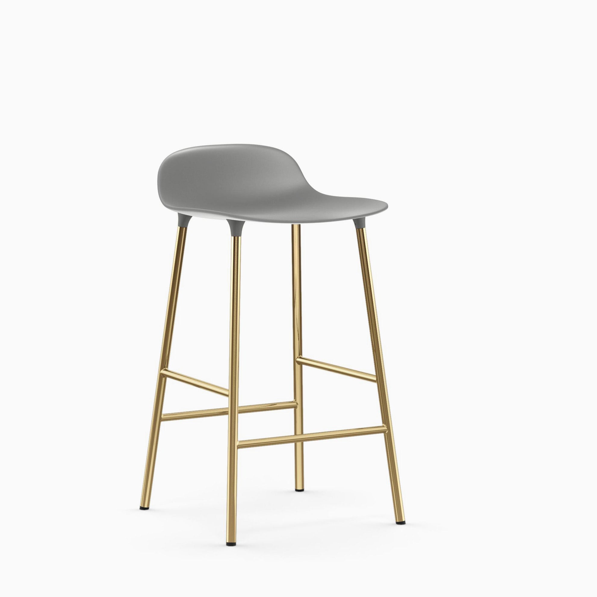 Normann Copenhagen Form Bar Stool 65cm Brass Grey