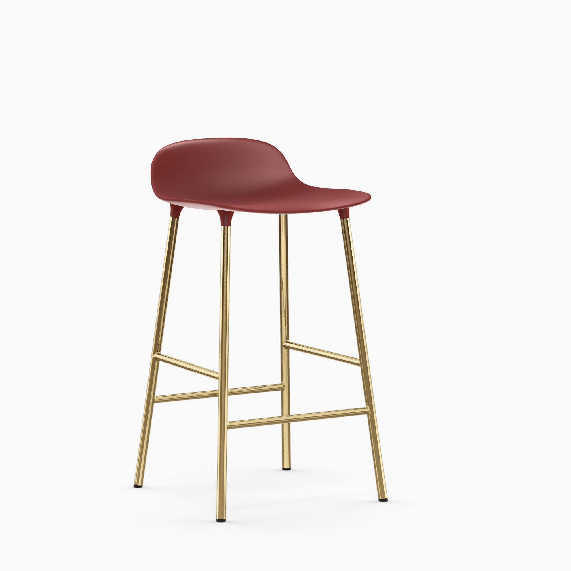 Normann Copenhagen Form Bar Stool 65cm Brass Red