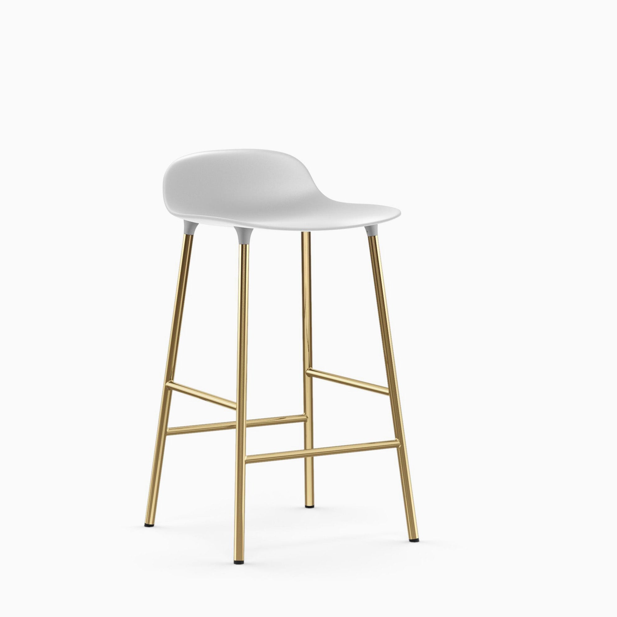 Normann Copenhagen Form Bar Stool 65cm Brass White