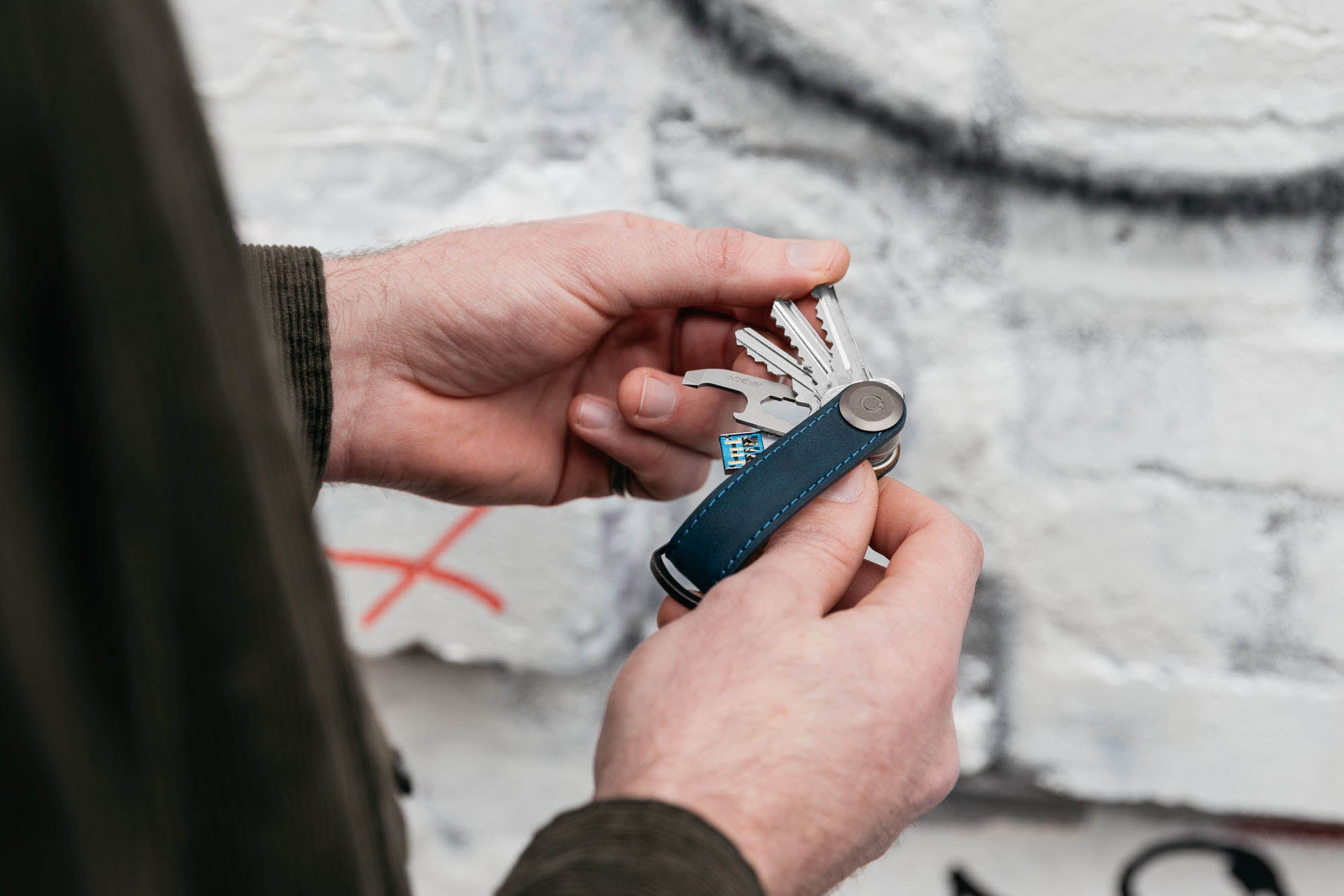 Orbitkey Crazy Horse Leather Marine Blue