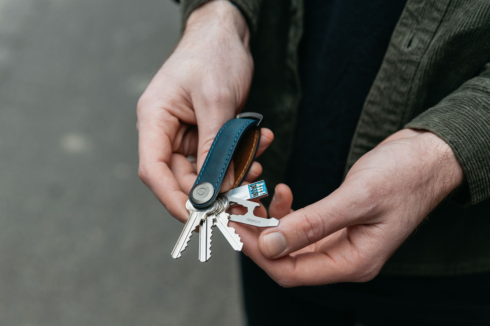Orbitkey Crazy Horse Leather Marine Blue
