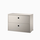 String Chest with 2 Drawers 58cm Beige