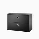 String Chest with 2 Drawers 58cm Black Stained Ash