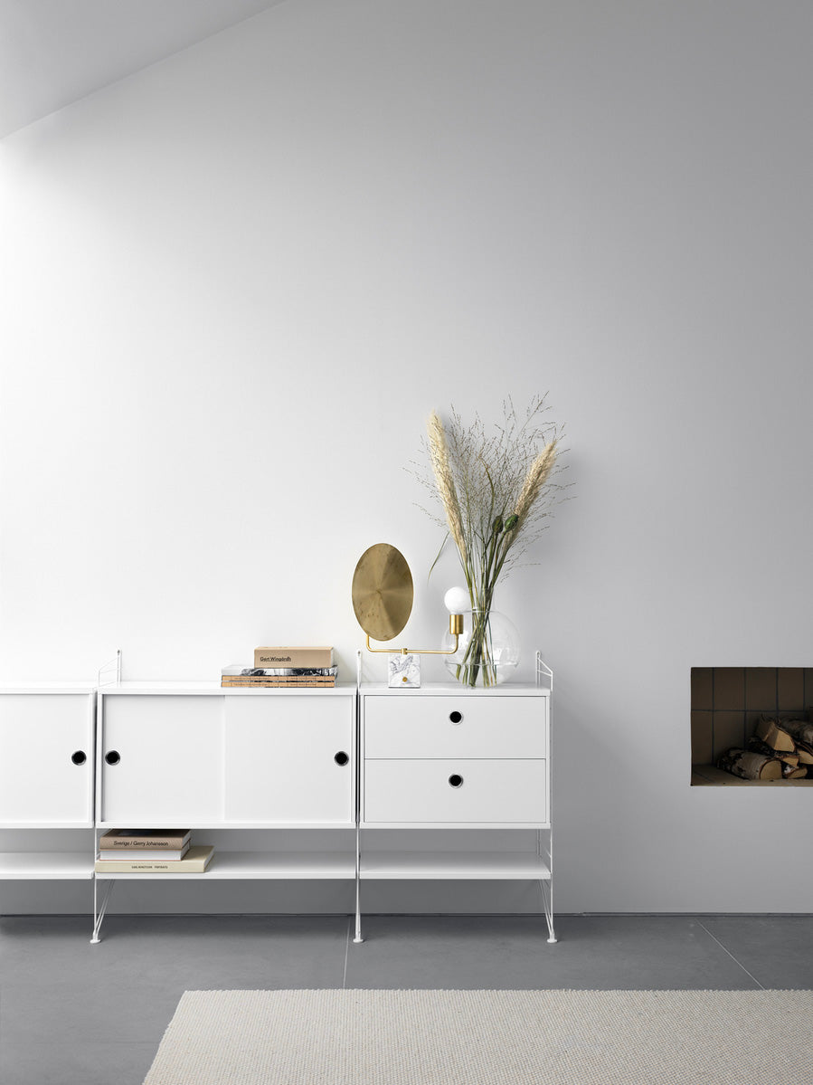 String Chest with 2 Drawers 58cm White
