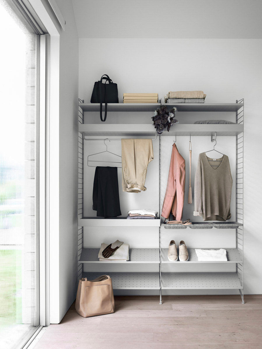 String Metal Shelf High Edge 78cm Grey