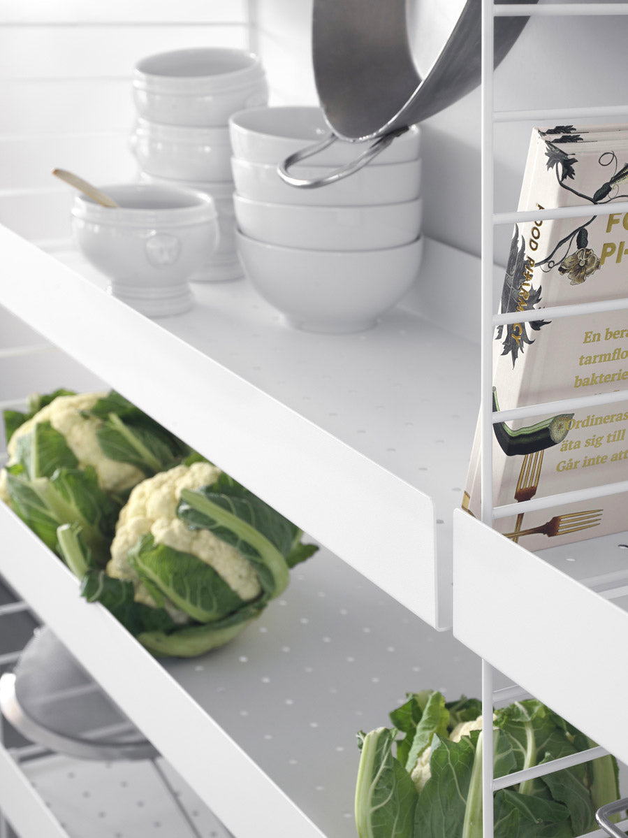 String Metal Shelf High Edge 78cm White