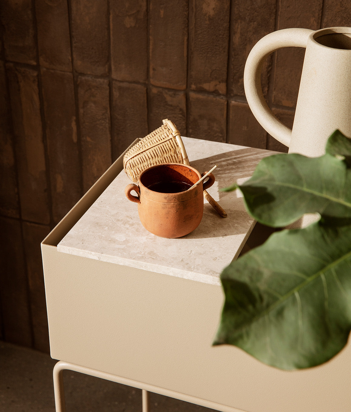Ferm Living Tray for Plant Box Marble Beige
